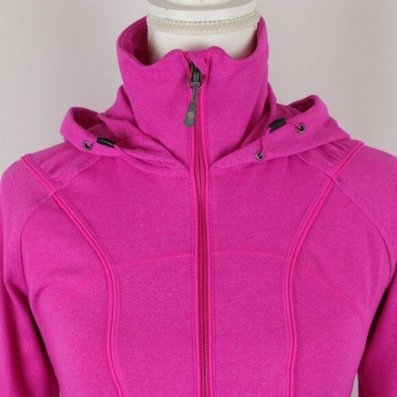 Athleta Rishi Women's XS Pink Full Zip Hooded Thigh Length Activewear Jacket - Picture 2 of 10